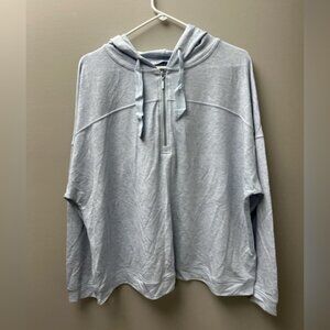 Ricki's Half-Zip Lightweight Hoodie Women's XL Light Blue Excellent